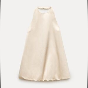 Zara Balloon Bubble Halter Dress - Size L - NWT